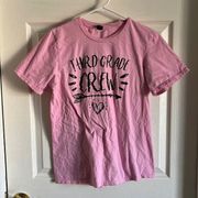 “Third Garde Crew” pink cotton T-shirt small