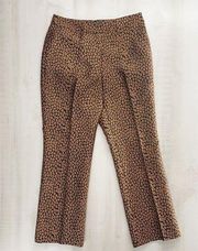 KATE SPADE gold leopard animal print cigarette pant 4 holiday work