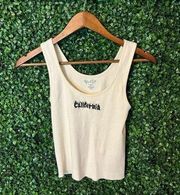 Brandy Melville John Galt  Cropped Tan Tank Top Size Small