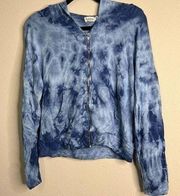 BAEA Womens blue tie dye zippered hoodie‎ Size Medium