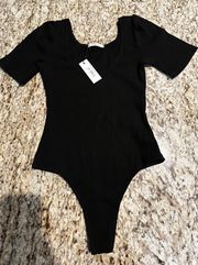 NWT  Swim West Bodysuit in Black Organic Rib