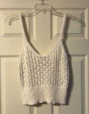 NWT Double Zero Ivory Crochet Cropped Tank Top