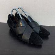 Paul Green Daniella Black Suede Slip On Point Toe Wedge Shoes Womens UK 5 US 7.5