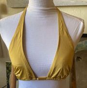 VINTAGE y2k Gold Calvin Klein Swimsuit Top Size 8 String Bikini Triangle