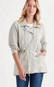 Lucky Brand grey white stripe utility jacket Size S