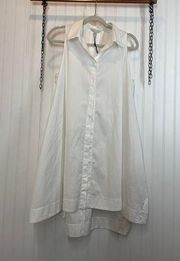 Rebecca Minkoff Womens White Sleeveless Cut Out Back Button-Down Top Size M