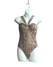 NWT Gianni Bini Brown Snakeprint Bodysuit