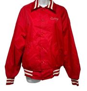 vintage don alleson womens varsity athletic red baseball jacket Size M