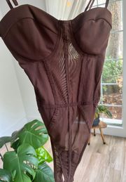 Brown Corset Bodysuit