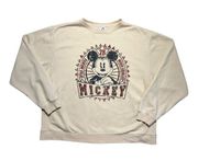 Disney Beige Oversized Long Sleeve Crewneck Sweatshirt US L