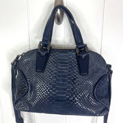 Aimee Kestenberg Handled Crossbody Bag Navy and Silver Snake Print