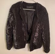 Vero Moda Starlight Jacket Black Sequin Teddy Bomber