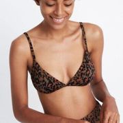 Madewell Second Wave Bralette Bikini Top Leopard Strappy XS