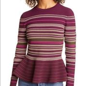 Ted Baker Leytina striped peplum sweater size 2