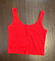 Red Ribbed Tank