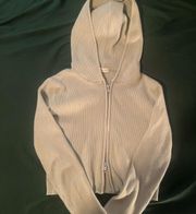 John Galt Cropped Zip Up Hoodie