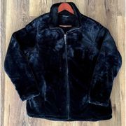 32 Degrees Heat Women's Full‎ Zip Faux Fur Plush Jacket Black Size L NWOT