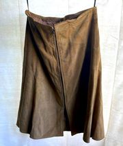 100% Suede A lined skirt by Laundry by Shelli Segal in neutral tan size …