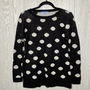 Antonio Melani black and white polka dot wool mohair  sweater