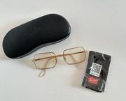 Ray-ban prescription rectangle gold frame eyeglasses