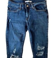 Levi Strauss & Co. Women's Blue Distressed Sexy Skinny Denim Jeans Size 28