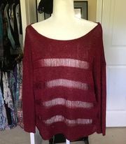 Rock and republic red sparkle distressed sweater