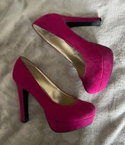 Pink Suede Heels