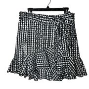 Rebecca Minkoff Alice Ruffled White and Black Gingham Black White Skirt Sz M