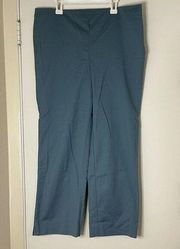 St. John blue Teal side zip cropped trouser pants size 12