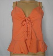 Free People Orange/Tangerine Corset Style Tank Top