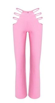 NWT I am Gia I.am.gia tigermist lucid cutout strappy pants pink Barbie xs