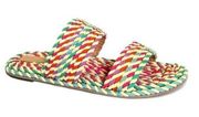 Anthropologie Salt & Umber linen multicolor slides size 8