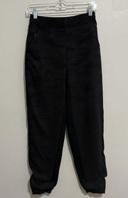 Athleta Black Camo Brooklyn Lined Jogger Pants Ribbed Sides Size 0