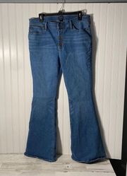 J.Crew Full Length Flare 31/32 Button Fly High Rise Mom Jeans Rise 11”