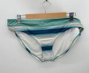 Carve Designs Bikini Bottoms Women XL NWOT Green Blue White Striped Swimsuit