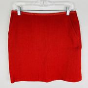 Lafayette 148 Womens 6 Wool Rust Red Unlined Pencil Skirt Knee Length Career