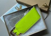 Jessica Elliot Skinny Neon Yellow Leather & Buckle Cuff Bracelet New in Box