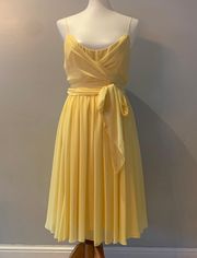 Yellow Chiffon Wrap Dress