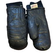 Vintage Gordini Women’s Genuine Leather Mittens Gloves Size Medium Black