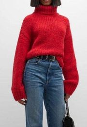 $495 NWT RE/DONE 90s OVERSIZED TURTLENECK SWEATER IN RED SZ SMALL