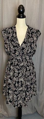 Anthropologie  Elephant print faux wrap dress SP