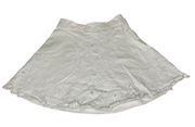 White Lined Embroidered Floral A-line Skirt Size 4