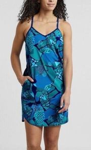 Title Nine Medium Dress Blue Racer Back Sun Dress Swim Ready Athletic Outdoor