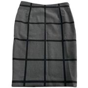 Amy Matto Skirt Womens X Small Grey Black Grid Check Pencil Stretch Poly Mix