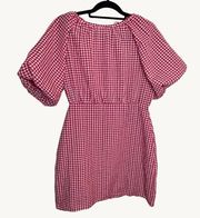 Trendoyl ASOS Red White Gingham Preepy Dress Size Large