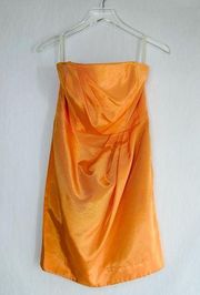 Shoshanna Bengaline Julianna Strapless Dress in Orange Size 6