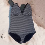 Liz Claiborne striped one piece swimsuit