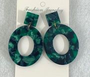 Oval acrylic post earrings