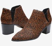 Sanctuary Revel Booties Calf Hair Leopard Print Western Block Heel Sz 6.5 NWOT