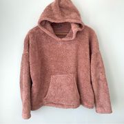 Cozy Charlotte Russe Brown/Pink Teddy Bear Hooded Fleece Pullover M